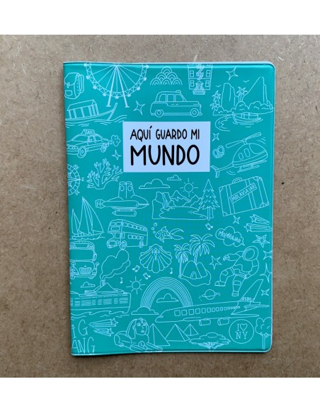 Funda Pasaporte: Aquí guardo mi mundo