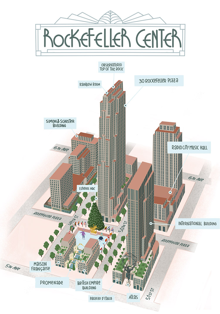 Printable Map Of Rockefeller Center   Mapa Rockefeller Center Molaviajar 