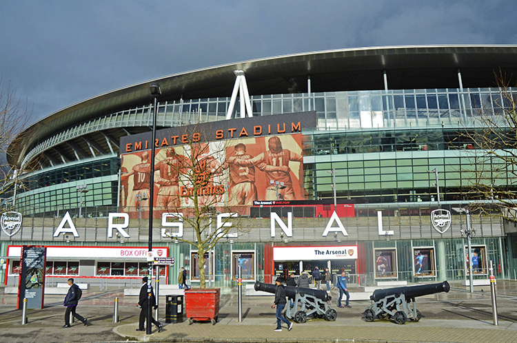 Exterior del Estadio del Arsenal en Londres