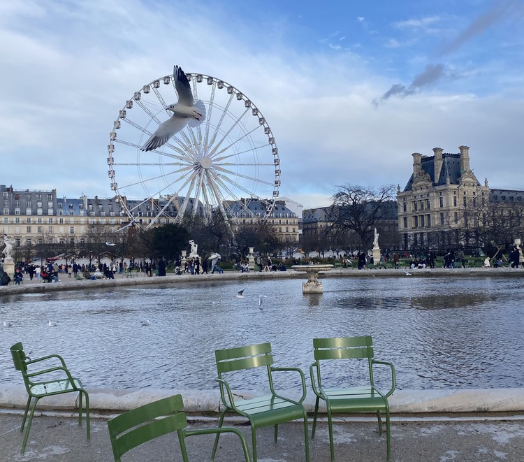 la noria vista desde el Jardin de las Tullerías de París