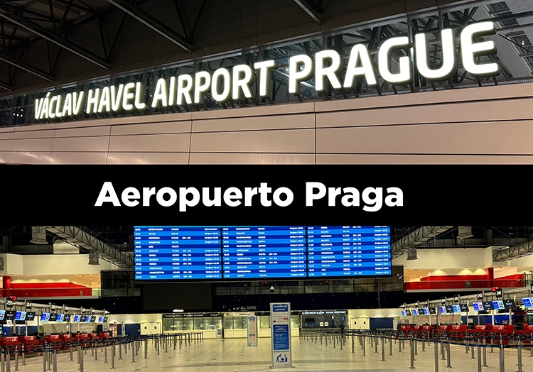 entradilla del post de aeropuerto de Praga