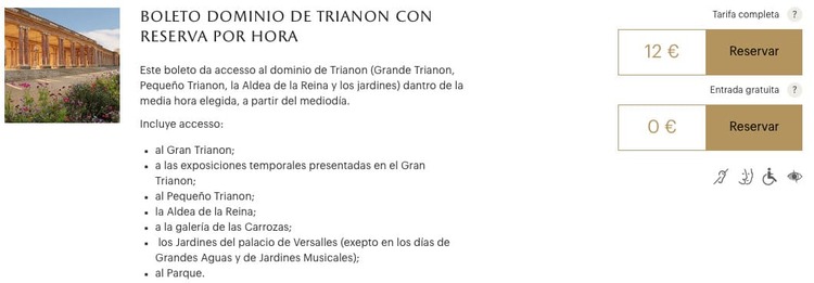 Boleto Dominio Trianon Versalles
