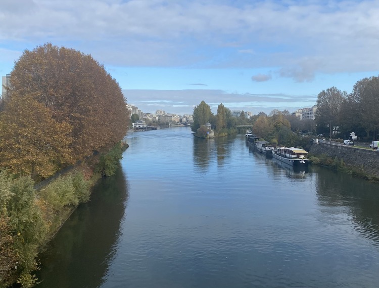 el río sena y la isla de puteaux