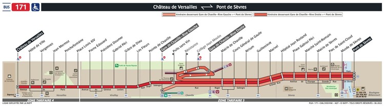 plano línea bus 171 parís Versalles