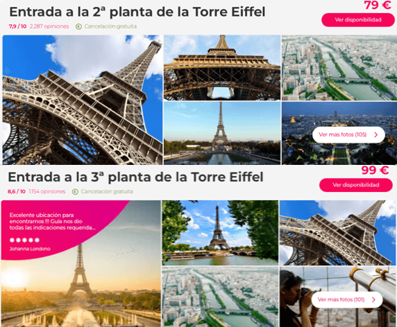 precios entradas a la torre Eiffel con Civitatis